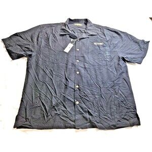 New Eagle Dry Goods Shirt Men’s XL Silk REMAX logo Button Up BLACK NWT